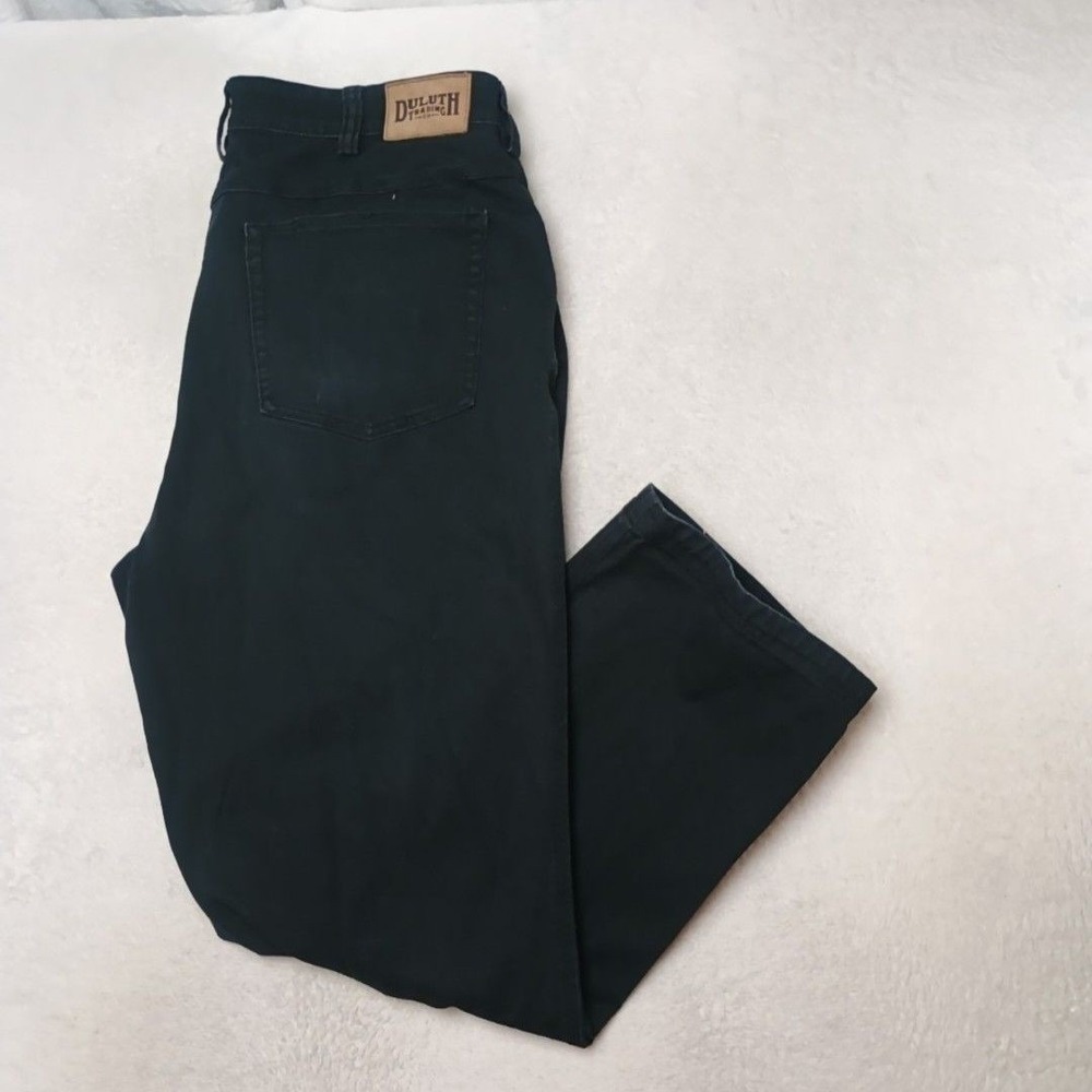 Duluth Trading Jeans Mens 38x30 Black Flex Fire Hose Straight Stretch Relaxed